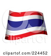 Royalty Free RF Clipart Illustration Of A Waving Thailand Flag by michaeltravers