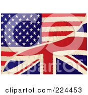 Poster, Art Print Of Background Of A Grungy Usa And Uk Flag