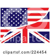 Poster, Art Print Of Background Of A Usa And Uk Flag