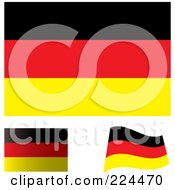Poster, Art Print Of Digital Collage Of Flat Shaded And Waving German Flags