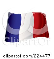 Royalty Free RF Clipart Illustration Of A Waving France Flag by michaeltravers #COLLC224477-0111
