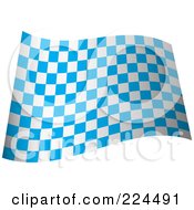 Poster, Art Print Of Waving Blue And White Checkered Flag