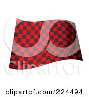 Poster, Art Print Of Waving Black And Red Checkered Flag