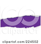 Horizontal White Tearing Piece Of Paper Over Purple