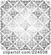 Royalty Free RF Clipart Illustration Of A Black And Silver Floral Pattern Background