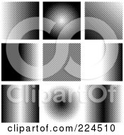 Poster, Art Print Of Digital Collage Of Nine Black Halftone Backgrounds