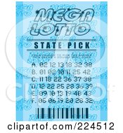 Royalty Free RF Clipart Illustration Of A Blue Mega Lotto Ticket