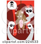 Poster, Art Print Of Ghosts Around A Dead Hanged Teddy Bear