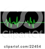 Clipart Illustration Of A Bright Green Heart Rate Monitor Keeping Track Of A Patients Heart Beat