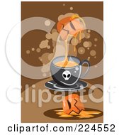 Poster, Art Print Of Pumpkin Dripping Goo Into A Skull Mug