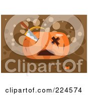 Royalty Free RF Clipart Illustration Of A Knife In A Pumpkins Eye