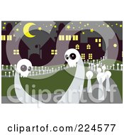 Poster, Art Print Of Skull Ghosts In A Cemetery