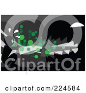 Royalty Free RF Clipart Illustration Of A Silhouetted Man Hiding From A Giant Monster by mayawizard101