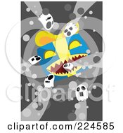 Royalty Free RF Clipart Illustration Of Spooky Ghosts And A Big Evil Present by mayawizard101