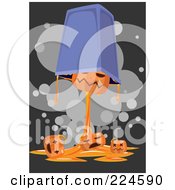 Royalty Free RF Clipart Illustration Of A Bin Dumping Out Gooey Pumpkins