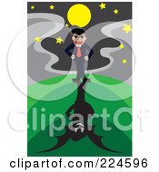 Royalty Free RF Clipart Illustration Of A Businessman With An Evil Shadow