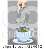 Poster, Art Print Of Woman Dropping Dollar Symbols Into A Cup