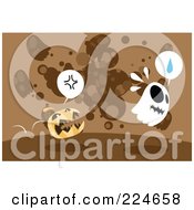 Royalty Free RF Clipart Illustration Of A Ghost Running Away From A Scary Jackolantern