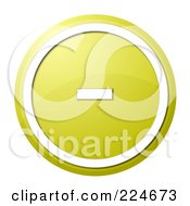 Royalty Free RF Clipart Illustration Of A Yellow And White Round Shiny Minus Website Button Or Icon