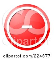 Royalty Free RF Clipart Illustration Of A Red And White Round Shiny Minus Website Button Or Icon