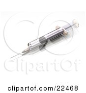 Poster, Art Print Of Clear And Empty Medical Syringe Resting On A Reflective White Counter