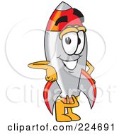 Rocket Mascot Cartoon Character Leaning