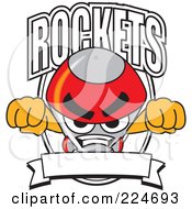 Poster, Art Print Of Rocket Mascot Cartoon Character School Logo With A Blank Banner