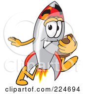 Rocket Mascot Cartoon Character Playing Football