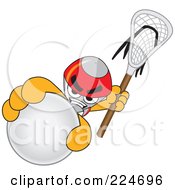 Poster, Art Print Of Rocket Mascot Cartoon Character Grabbing A Lacrosse Ball