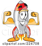 Poster, Art Print Of Rocket Mascot Cartoon Character Flexing