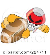 Poster, Art Print Of Rocket Mascot Cartoon Character Grabbing A Football