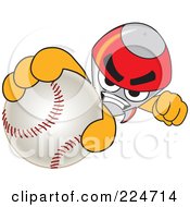 Poster, Art Print Of Rocket Mascot Cartoon Character Grabbing A Baseball