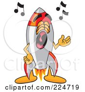 Rocket Mascot Cartoon Character Singing by Mascot Junction
