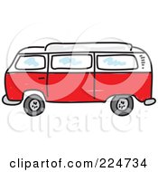 Red Camper Van