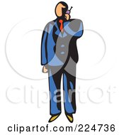 Poster, Art Print Of Whimsy Businessman Talking On A Cell Phone