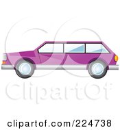 Poster, Art Print Of Side View Of A Purple Station Wagon Car