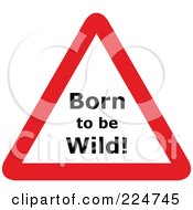 Poster, Art Print Of Red And White Born To Be Wild Triangle Sign