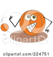 Poster, Art Print Of Basketball Character Bouncing A Ball