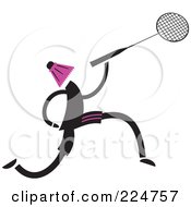Person With A Shuttle Cock Head And Badminton Racket