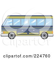 Poster, Art Print Of Blue And Yellow Tourist Bus