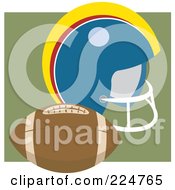 Poster, Art Print Of Football By A Helmet