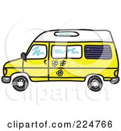 Poster, Art Print Of Yellow Camper Van