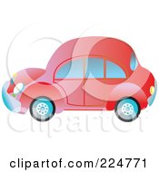 Poster, Art Print Of Side View Of A Red Vw Bug