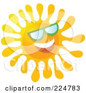 Poster, Art Print Of Happy Gradient Sun Wearing Green Shades