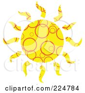 Poster, Art Print Of Yellow Patterned Sun