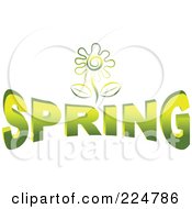 Poster, Art Print Of Green Flower Over Spring