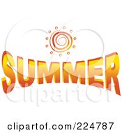 Poster, Art Print Of Spiral Sun Over The Word Summer
