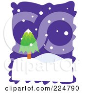 Poster, Art Print Of Lone Evergreen With Snow