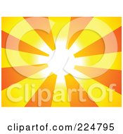 Poster, Art Print Of Sunray Background Of Orange And Yellow And A Bright Center
