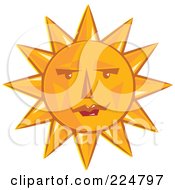 Poster, Art Print Of Orange Sun Face